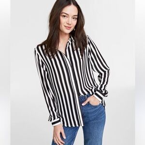 Chic Striped Button-Down Shirt